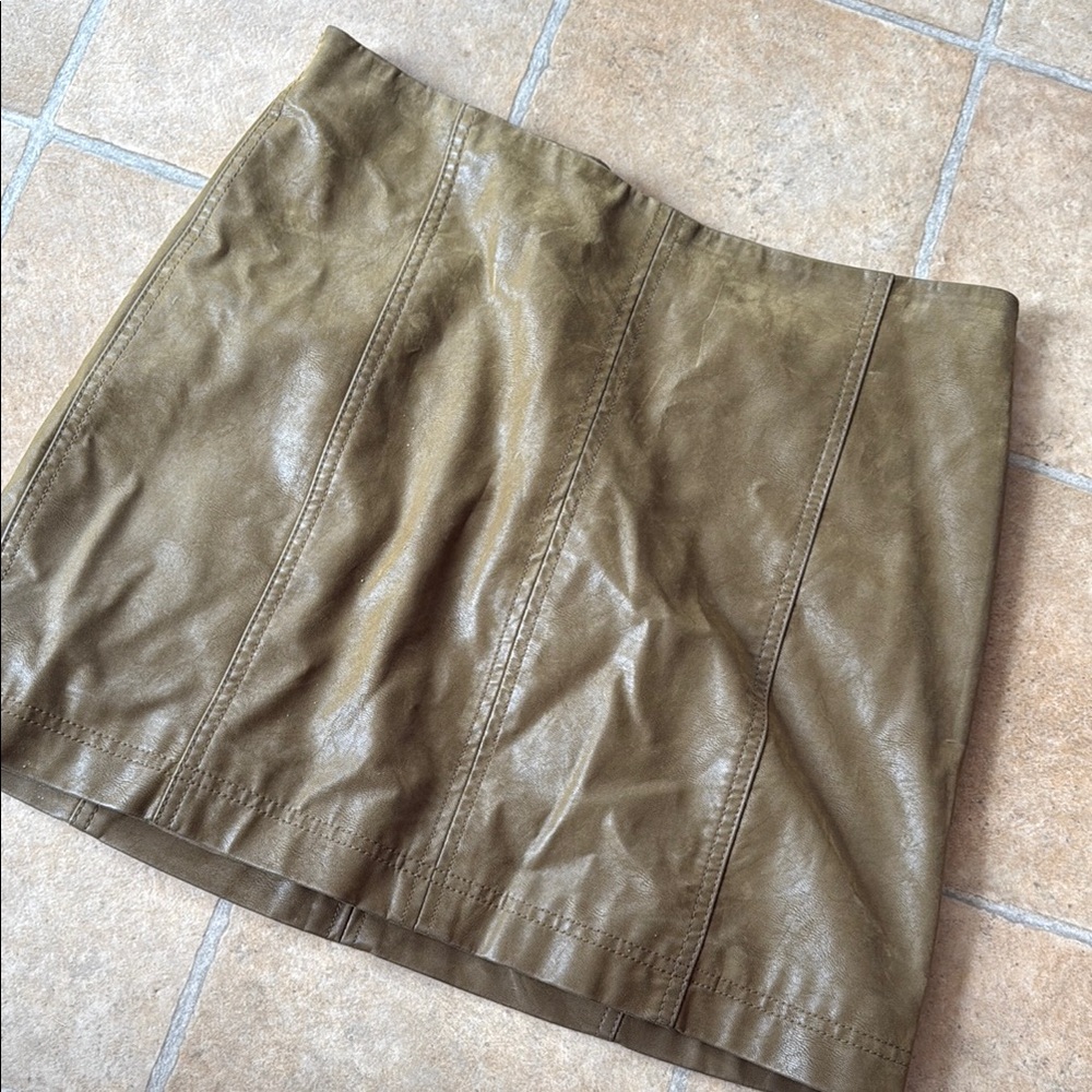 Free People Green Pencil Mini Skirt